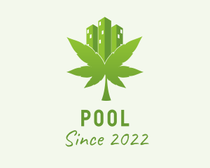 Herb - Green Skyscraper Marijuana logo design