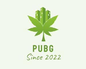 Herbal - Green Skyscraper Marijuana logo design