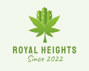 Green Skyscraper Marijuana  logo design