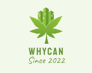 Tower - Green Skyscraper Marijuana logo design