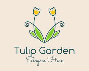 Tulips - Symmetry Rose Floral logo design