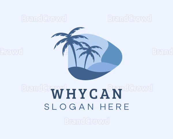 Blue Tropical Beach Logo