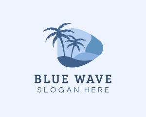 Blue Tropical Beach logo design