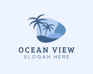 Blue Tropical Beach logo design