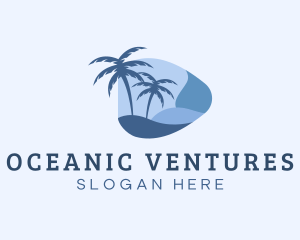 Blue Tropical Beach logo design