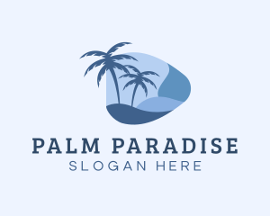 Blue Tropical Beach logo design