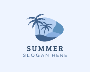 Blue Tropical Beach logo design