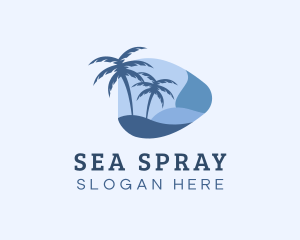 Blue Tropical Beach logo design