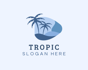 Blue Tropical Beach logo design