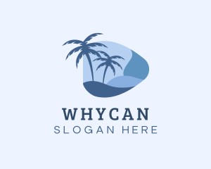 Vacation - Blue Tropical Beach logo design