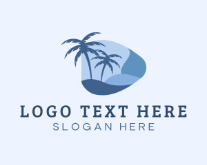 Island - Blue Tropical Beach logo design
