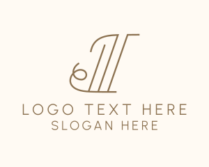 Architecture - Simple Column Curl Letter I logo design