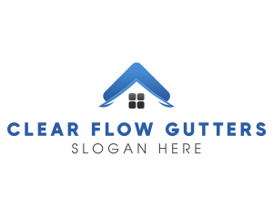 Gutter - Blue Property Roof logo design