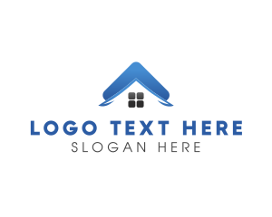 Residential Construction - Blue Property Roof logo design