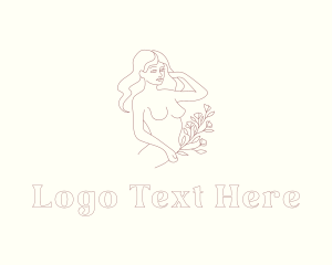 Nude - Sexy Woman Flower logo design