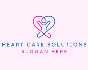 Boy Girl Child Heart logo design