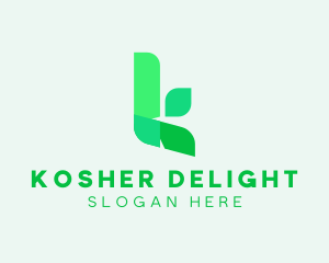 Organic Natural Letter K logo design