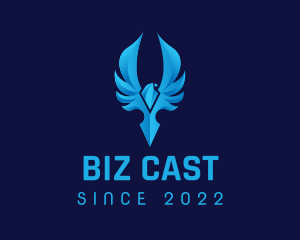 Bird Sanctuary - Blue Crystal Bird Wings Gaming logo design