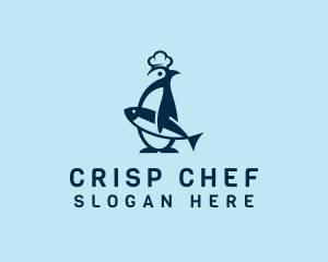 Penguin Chef Seafood logo design