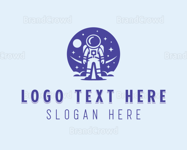 Astronaut Coaching Planet Logo