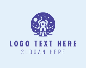 Astronaut Coaching Planet Logo