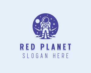 Astronaut Coaching Planet logo design