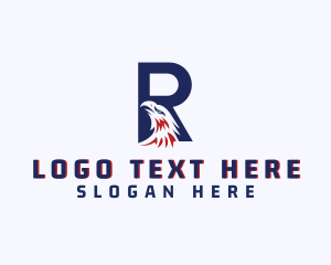 Patriotic - Eagle Aviation Letter R logo design