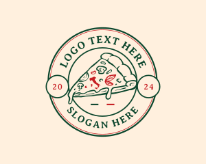 Map - Italy Pizza Food logo design