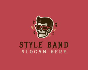 Skull Rockstar Band logo design