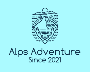 Alps - Blue Mountain Horizon logo design