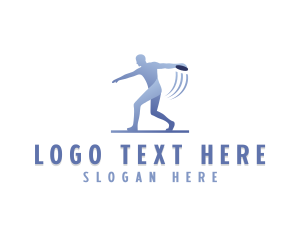 Discuss Throw Athlete logo design