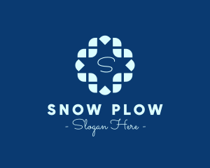 Cold Winter Flower Blizzard logo design