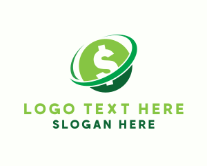 Green Technology - Dollar Currency Orbit logo design