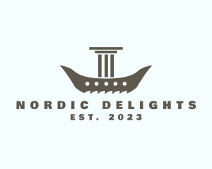 Danish - Pillar Column Ship logo design