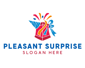 Surprise - Birthday Gift Box Confetti logo design