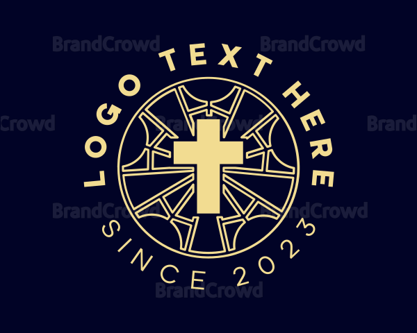 Yellow Christian Holy Cross Logo