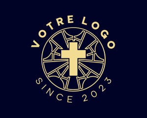 Catholic - Yellow Christian Holy Cross logo design