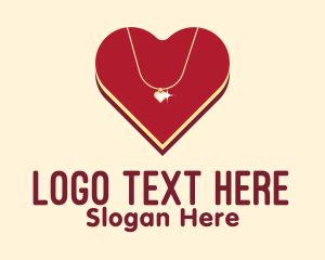 Love - Heart Diamond Necklace logo design