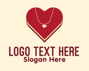 Online Dating App - Heart Diamond Necklace logo design