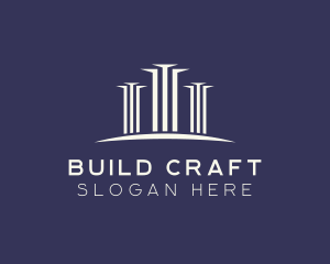 Modern Building Pillars logo design