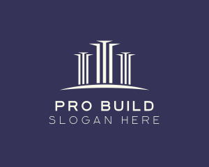 Modern Building Pillars logo design