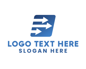 Blue And White - Logistics Courier Arrow logo design