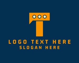 Chat Box - Letter T Chat App logo design
