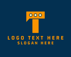 Mobile App - Letter T Chat App logo design