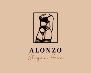 Sultry Lingerie Woman logo design