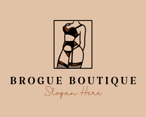 Sultry Lingerie Woman logo design