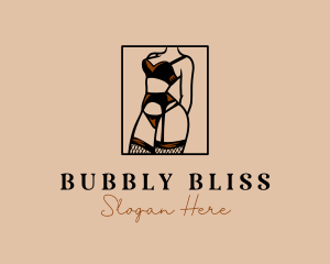 Sultry Lingerie Woman logo design