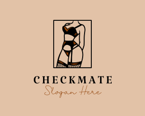 Sultry Lingerie Woman logo design