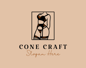 Sultry Lingerie Woman logo design