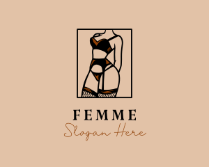 Sultry Lingerie Woman logo design